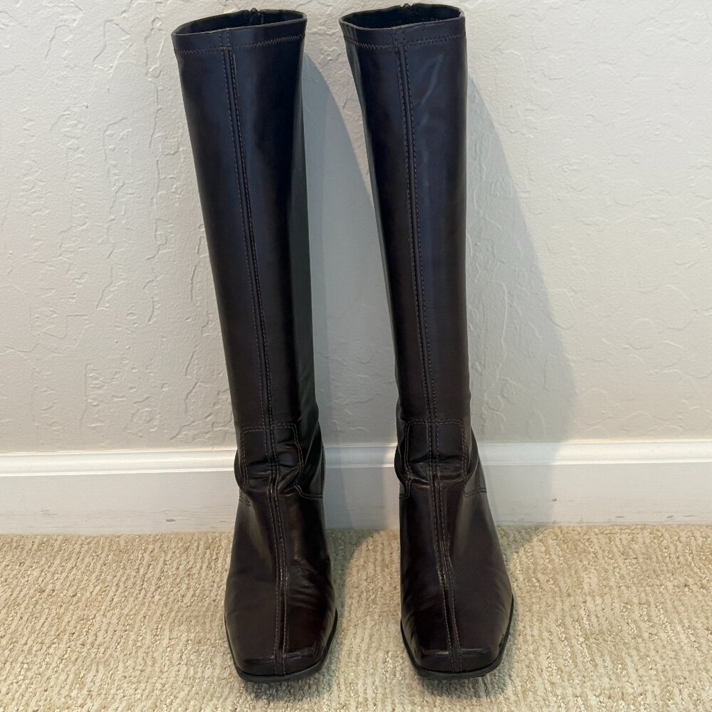 Franco Sarto Brown Faux Leather Tall Boot Size 7.5M